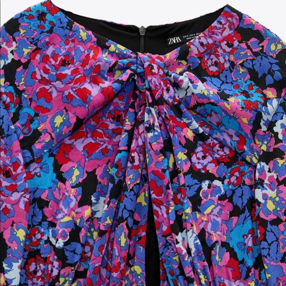 Zara NWT Floral Print Dress - Picture 5 of 7